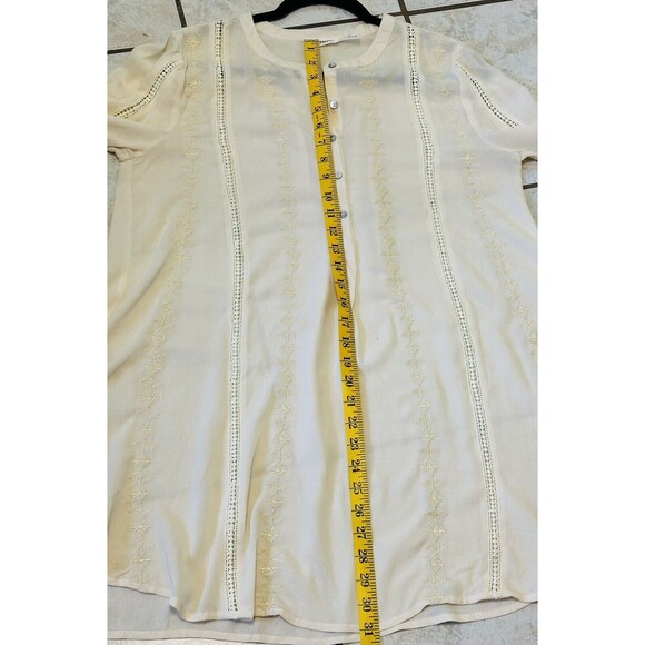 Blu Pepper Women Size S Long Sleeve Embroidered Tunic Dress Modest Minimalist - Picture 9 of 12